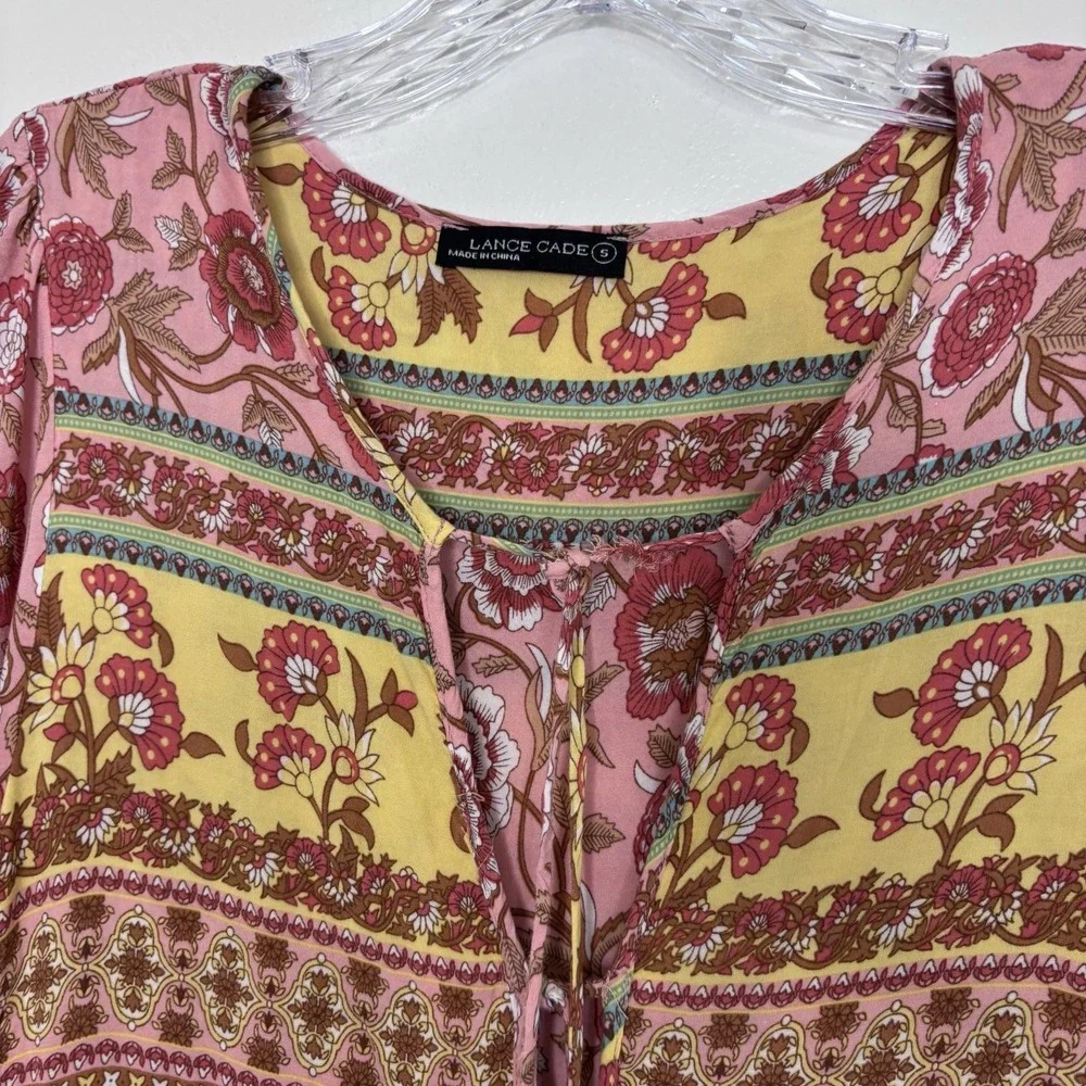 Lance Cade Dress Small Floral Boho Festival Peasant Hippie Romantic Cottagecore